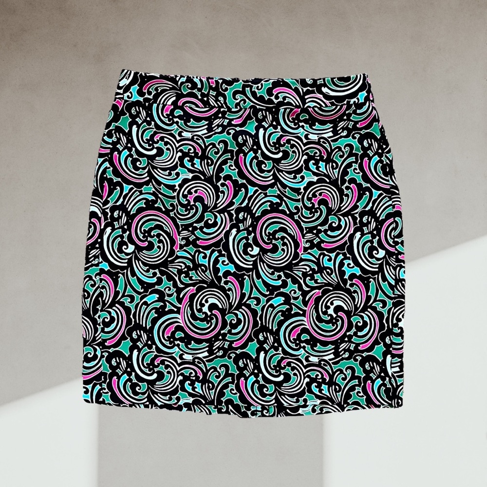 Banana Republic Swirl Pattern Pencil Skirt Sz 0 Petite, like new!